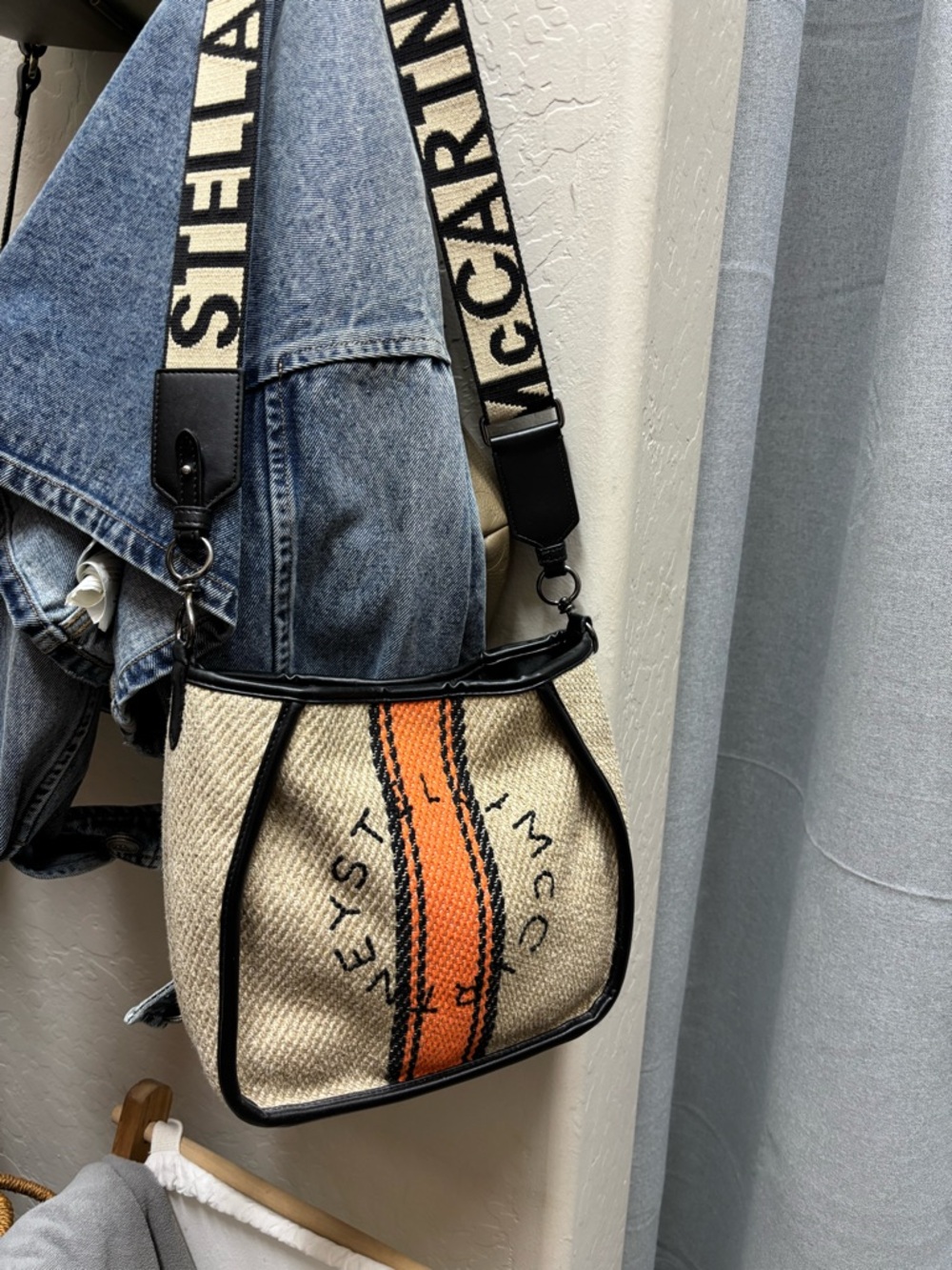 Stella McCartney Beige adjustable Shoulder/crossbody Bag with Orange Stripe - Picture 5 of 5